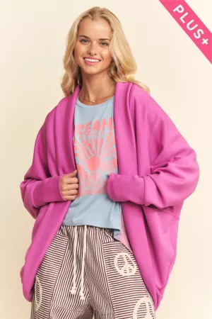 wholesale clothing plus dolman long sleeve loose fit shawl jacket davi & dani