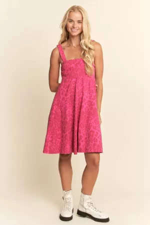 wholesale clothing pink leopard print sleeveless dress davi & dani