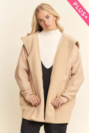 wholesale clothing plus solid long sleeve hoodie coats jacket davi & dani