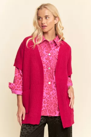 wholesale clothing texture open front  no buttons cardigan vest davi & dani