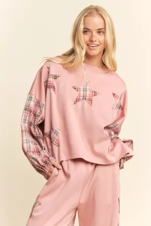 wholesale clothing star patches casual sweatshirt long sleeves davi & dani