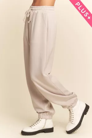 wholesale clothing plus drawstring elastic waistband sweatpants davi & dani