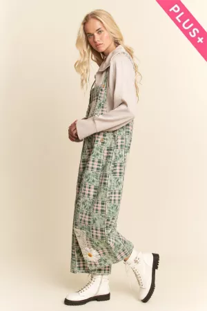 wholesale clothing plus lace and printed patch loose fit overall davi & dani