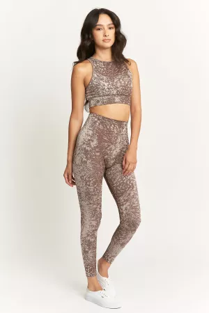 wholesale clothing two-piece activewear set crop top waist leggings davi & dani