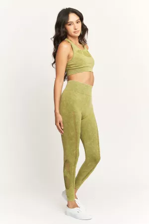 wholesale clothing two-piece activewear set crop top waist leggings davi & dani