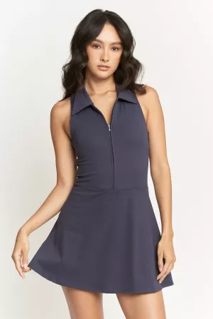 wholesale clothing front zipper sporty yet elegant dress fitt bodice davi & dani