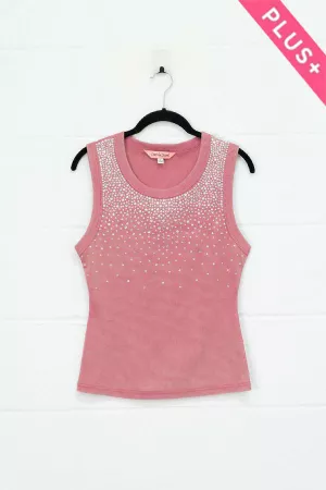 wholesale clothing plus sleeveless ribbed tank top embellishment davi & dani