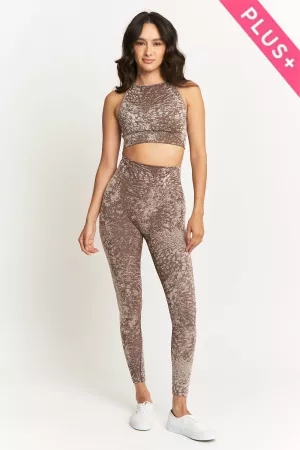 wholesale clothing plus two-piece activewear set crop top leggings davi & dani