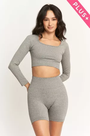 wholesale clothing plus long sleeved yoga top davi & dani