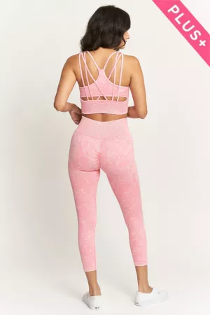 wholesale clothing plus activewear set crop top length leggings davi & dani