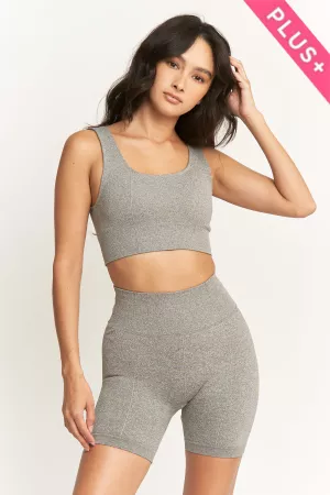 wholesale clothing plus two-piece set sleeveless top short leggings davi & dani