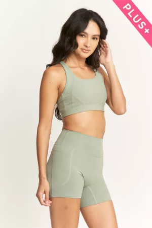 wholesale clothing plus 2pcs cropped sleeveless yoga top and shorts davi & dani