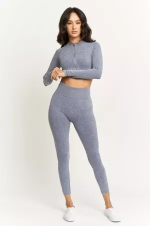 wholesale clothing 3pcs long sleeve jacket crop top long legging set davi & dani