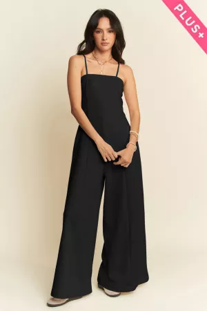 wholesale clothing plus straps tube open back wide leg jumpsuit davi & dani