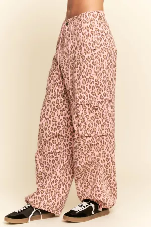 wholesale clothing washed leopard deim elastic jean pants davi & dani