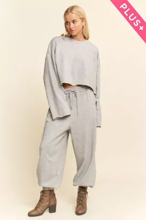 wholesale clothing plus rhinestones speckled fleece lounge set davi & dani