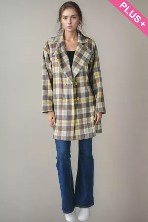 wholesale clothing plus oversize plaid coat davi & dani