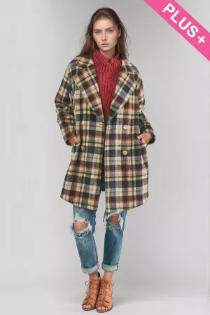 wholesale clothing plus oversize plaid coat davi & dani