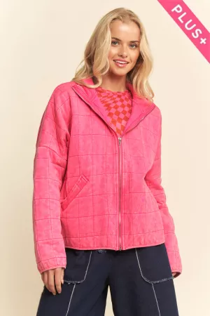 wholesale clothing plus washed soft compy quilting zip closure jacket davi & dani
