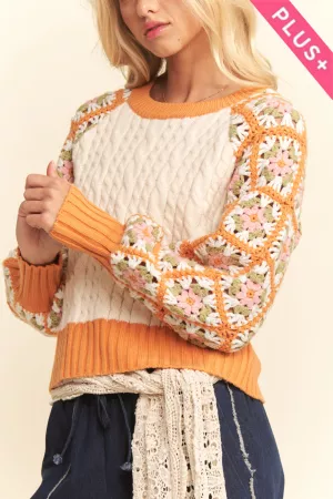 wholesale clothing plus cable knit ribbed cuffs textured davi & dani