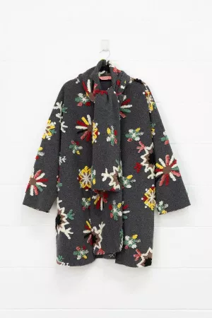 wholesale clothing chunky snow floral open cardigan jacket davi & dani