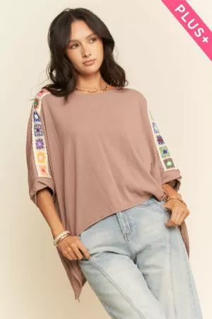 wholesale clothing plus non see through fabric with crochet trim davi & dani