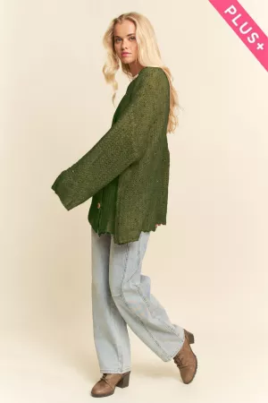 wholesale clothing plus sequin speckled oversized knit cardigan davi & dani