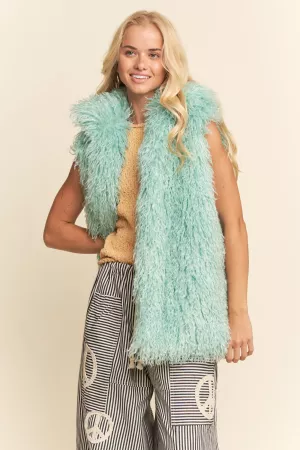 wholesale clothing faux shearling shaggy vest davi & dani