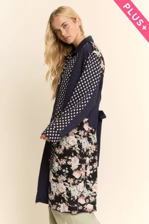 wholesale clothing plus flower french quilting checker coat jacket davi & dani