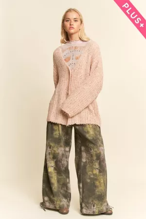 wholesale clothing plus sequin speckled oversized knit cardigan davi & dani