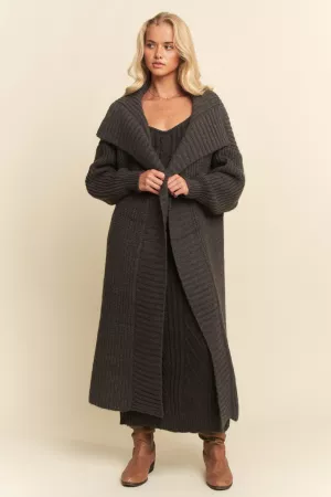 wholesale clothing ribbed texture cardigan matching long dress set davi & dani