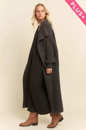 wholesale clothing plus ribbed texture cardigan match long dress set davi & dani