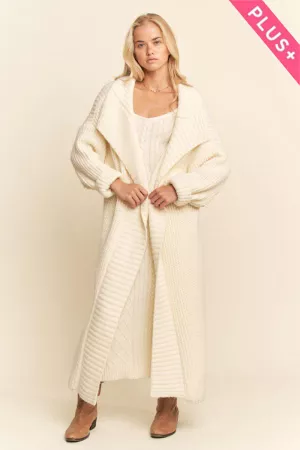wholesale clothing plus ribbed texture cardigan match long dress set davi & dani