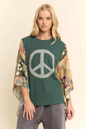 wholesale clothing boho patchwork knit top davi & dani