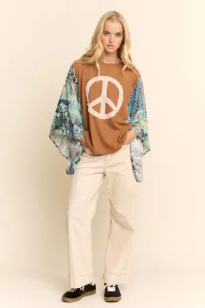 wholesale clothing boho patchwork knit top davi & dani