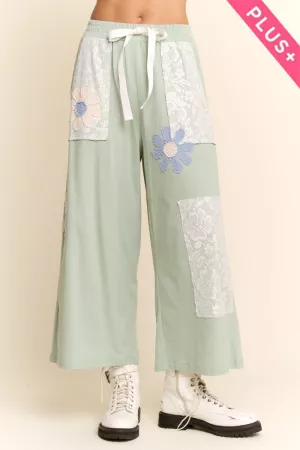 wholesale clothing plus wide-leg trousers pants elastic waist davi & dani