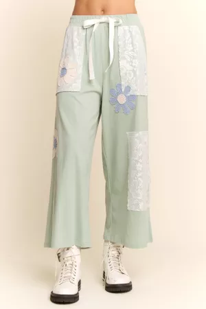 wholesale clothing wide-leg trousers pants elastic waist davi & dani