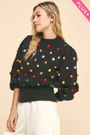 wholesale clothing plus rainbow mock neck long sleeve sweater top davi & dani