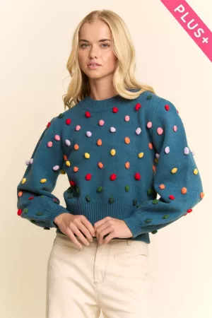 wholesale clothing plus rainbow mock neck long sleeve sweater top davi & dani