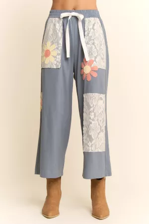 wholesale clothing wide-leg trousers pants elastic waist davi & dani