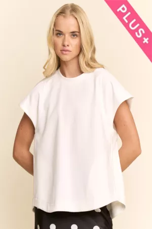 wholesale clothing plus relaxed sleeve crewneck casual top davi & dani