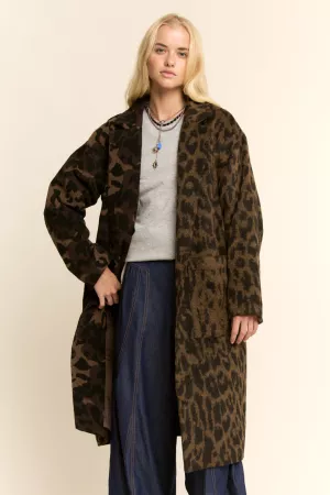 wholesale clothing animal blocked half half mixed midi jacket coat davi & dani