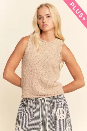 wholesale clothing plus sleeveless knit tank top davi & dani