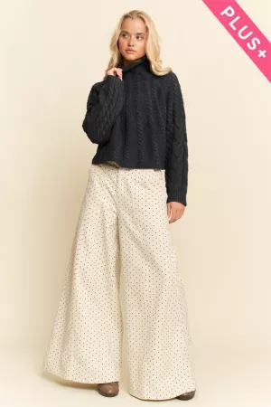 wholesale clothing plus cable knit turtleneck knit texture sweater davi & dani