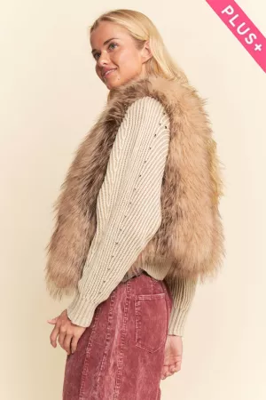 wholesale clothing plus faux fur layered vest davi & dani