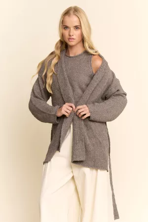 wholesale clothing textured open front featuring knit cardigan davi & dani