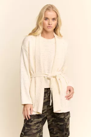 wholesale clothing textured open front featuring knit cardigan davi & dani