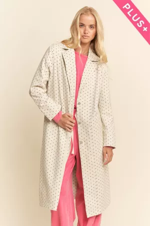 wholesale clothing plus garment washed lapel color duster jacket davi & dani