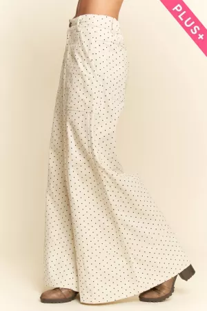 wholesale clothing plus washed  ruffle lace bottom pants davi & dani