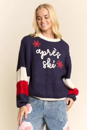 wholesale clothing apres ski thread embellished sweater top davi & dani